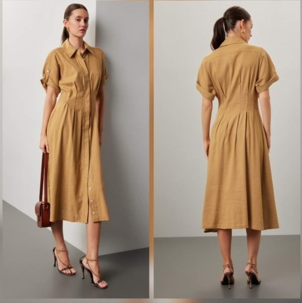 Veronica Beard Adavi Dress Short Sleeves Collared Size 2
